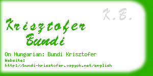 krisztofer bundi business card